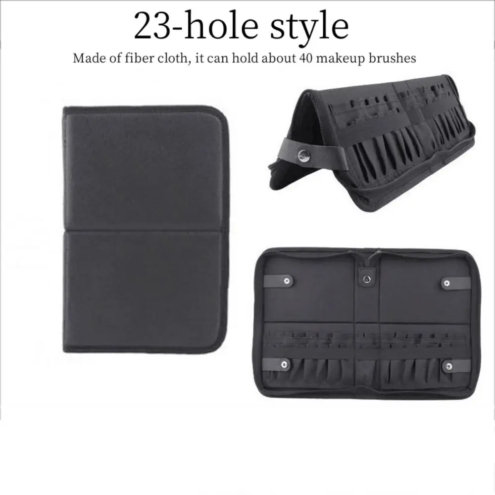 Standable Makeup Brush Holder Dustproof Portable Makeup Brush Pouch Foldable Beauty Tool Cosmetic Brush Protective Case