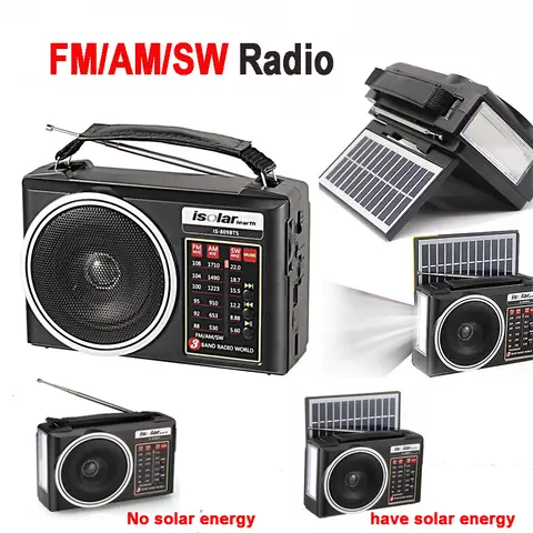 Nouveau Portable FM/AM/SW Radio solaire charge Multi bande Radio d'urgence récepteur puissant haut-parleur Bluetooth avec lampe de poche USB