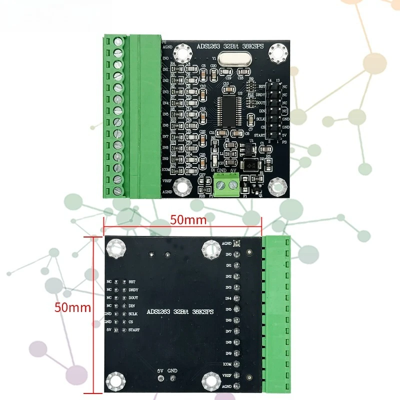 ADS1263 module 10 channel 32-bit 38K precision low-speed ADC data acquisition analog-to-digital converter module