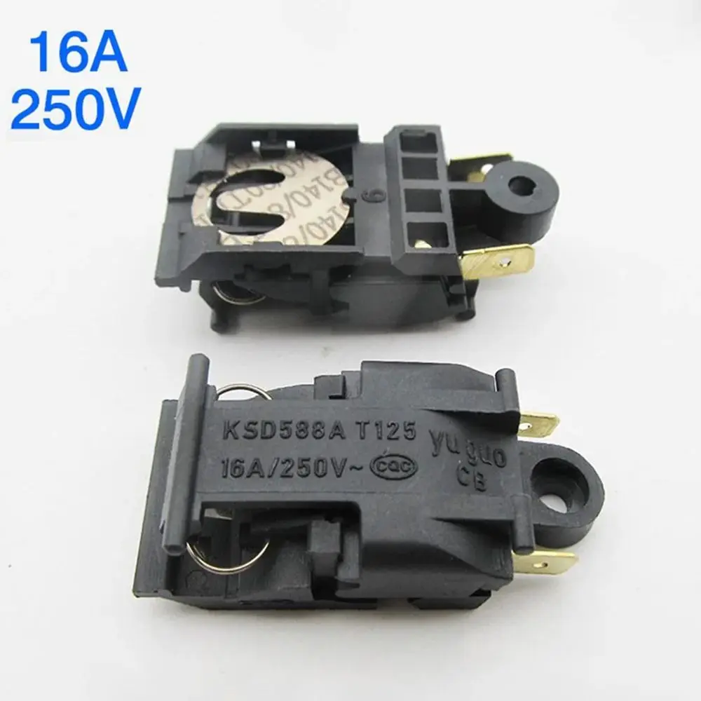 10Pcs Durable 250V Electric Kettle Switch 16A 2-Pin Thermostat Temperature Control Black XE-3 JB-01E Kitchen Part