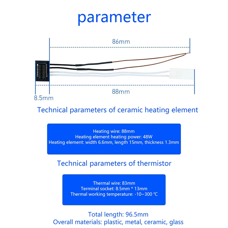 Детали 3D-принтера — термистор + керамический нагревательный лист для Bambu Lab A1, A1mini, P1P, P1S, X1, X1C