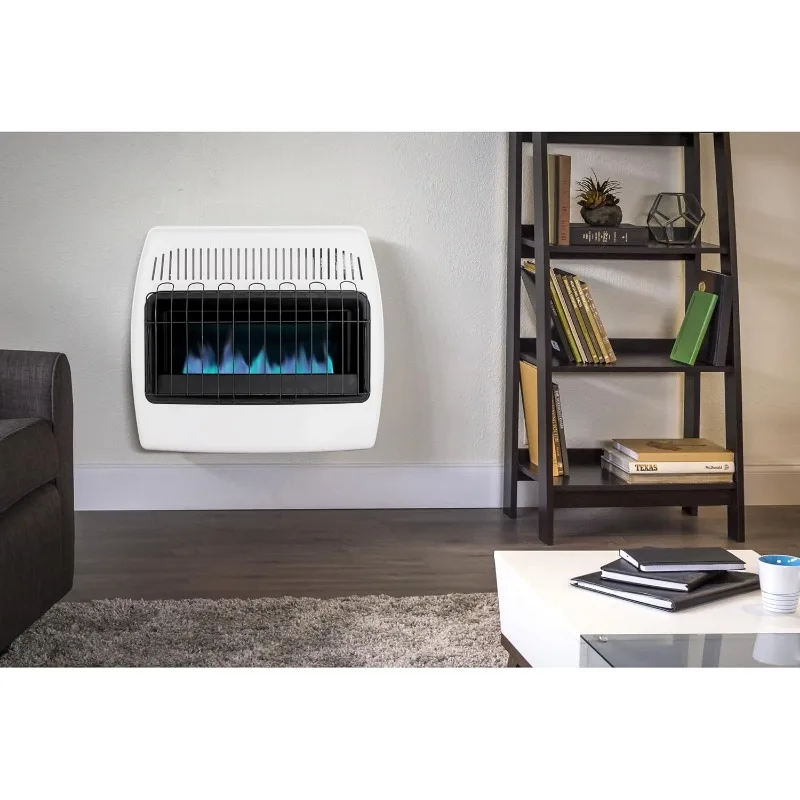 30,000 BTU Liquid Propane Blue Flame Vent Free Wall Heater, White