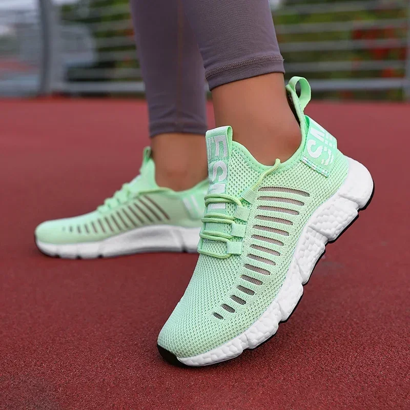 Women\'s Trendy Mesh Shoes Casual Comfortable Walking Running Sneakers Fashion Breathable Lightweight Lace up Outdoor Women Shoes