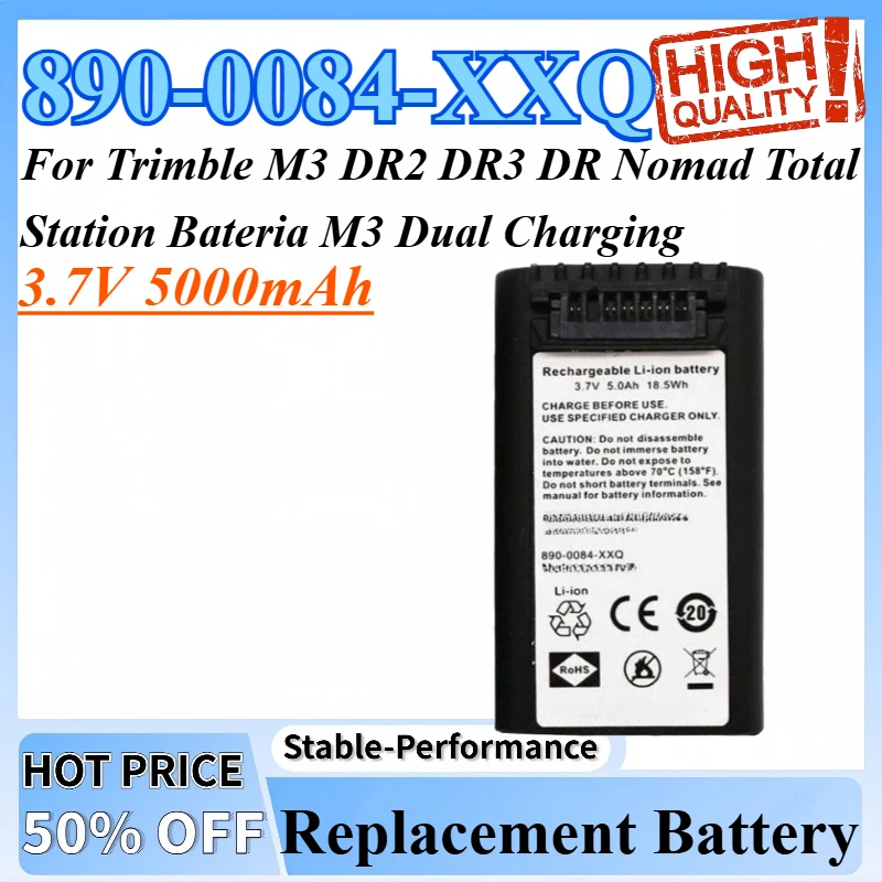 

3.7V 5000mAh 890-0084-XXQ Rechargeable Battery For Trimble M3 DR2 DR3 DR Nomad Total Station Bateria M3 Dual Charging