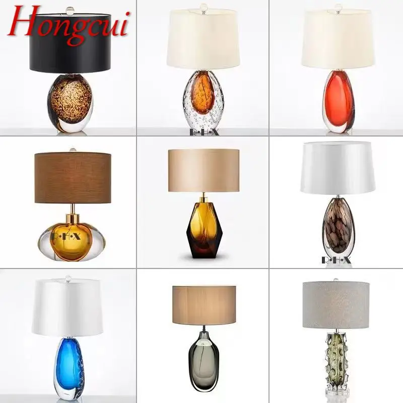 Hongcui Nordic Glaze Table Lamp Modern Art Iiving Room Bedroom Study Hotel LED Personality Originality Desk Light