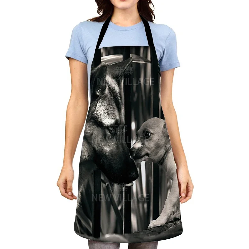 Fruit Cotton Linen Apron Cherry Orange Lemon Printed Kitchen Women Baking Waist Bib Home Cooking Brief Sleeveless Pinafore