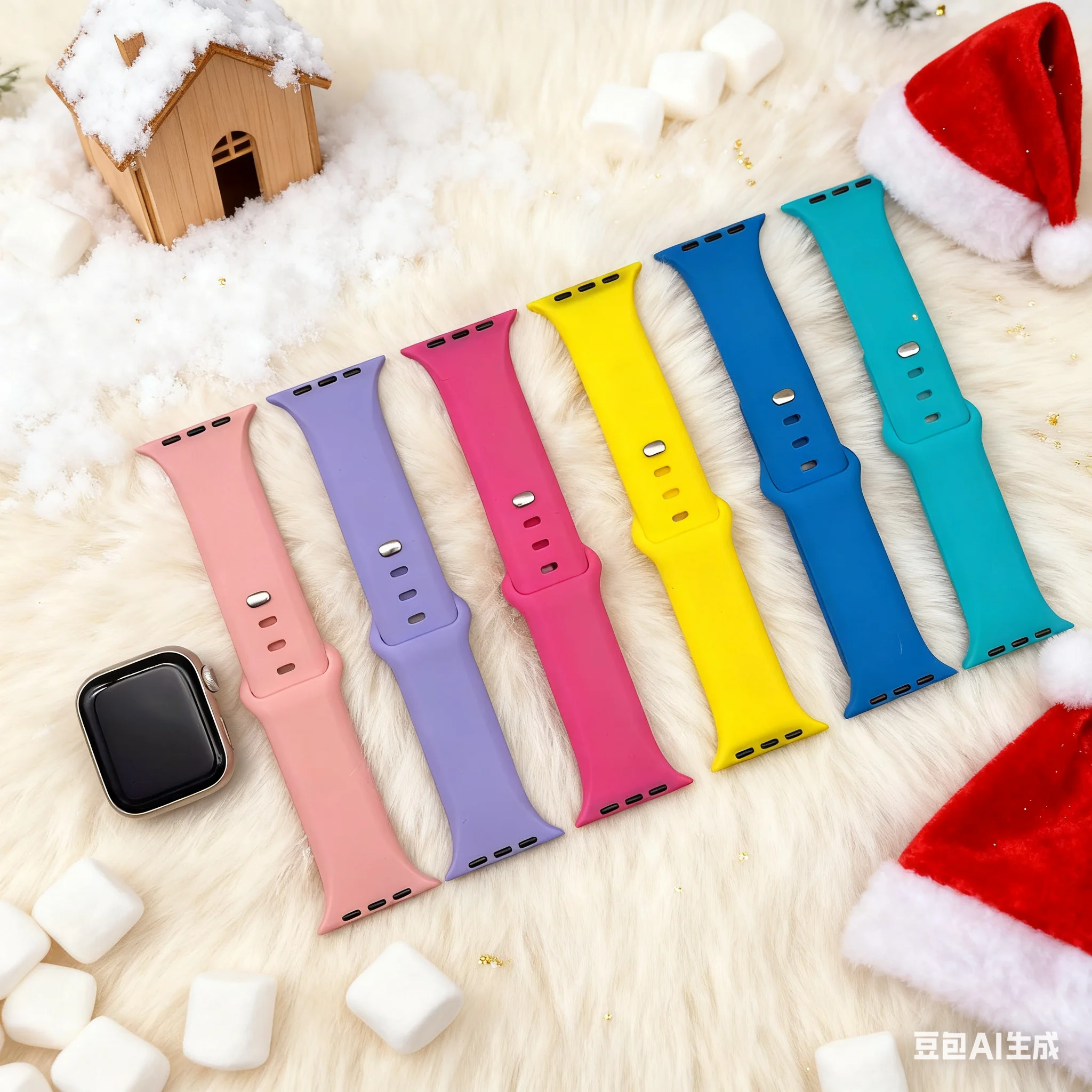 Упаковка из 6 сменных ремешков для Apple Watch, мягкие, удобные, регулируемые, подходят для iWatch Series 10 9 8 7 6 5 4 3 2 1 Se Ultra