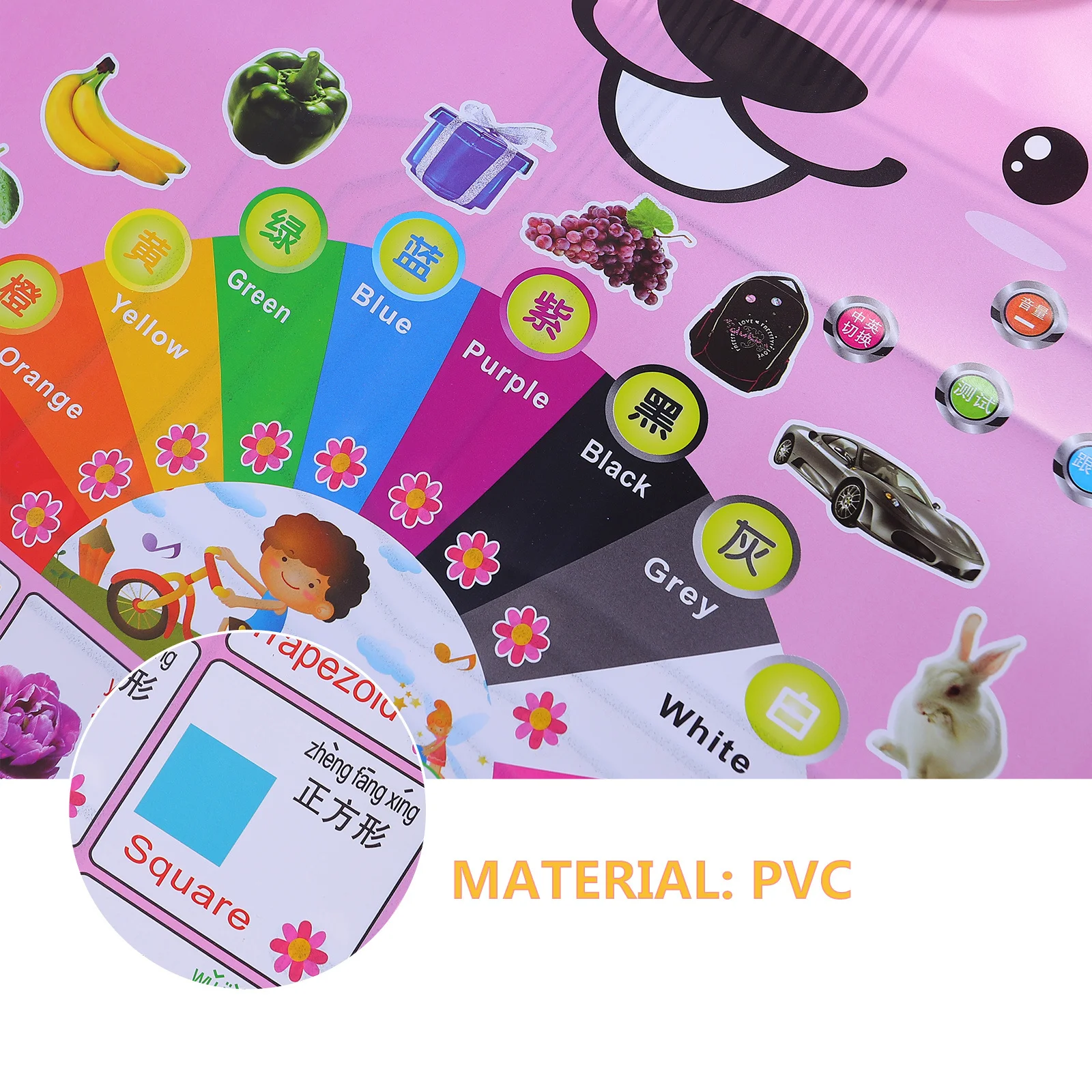 1 pezzo di apprendimento dell'inglese che parla poster grafico bilingue grafico di apprendimento per bambini con audio educativo per bambini