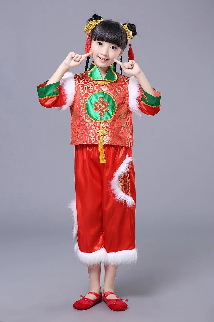 Kids Traditional Chinese New Year Clothing Girls Ancient Costumes Folk Dance Chinese Traditional Costume Boys Culture Tang Suit