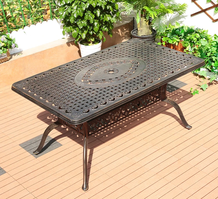 Outdoor Desk-Chair Courtyard Leisure Cast Aluminum Table and Chair Terrace Outdoor Balcony Garden European Outdoor Villa