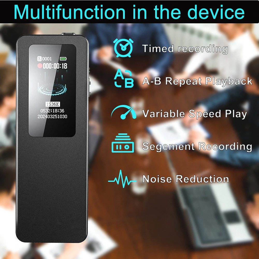 강의 회의용 V73 디지털 음성 녹음기 음성 활성화 녹음 장치 딕터폰 소음 감소 기능이 있는 31시간 녹음