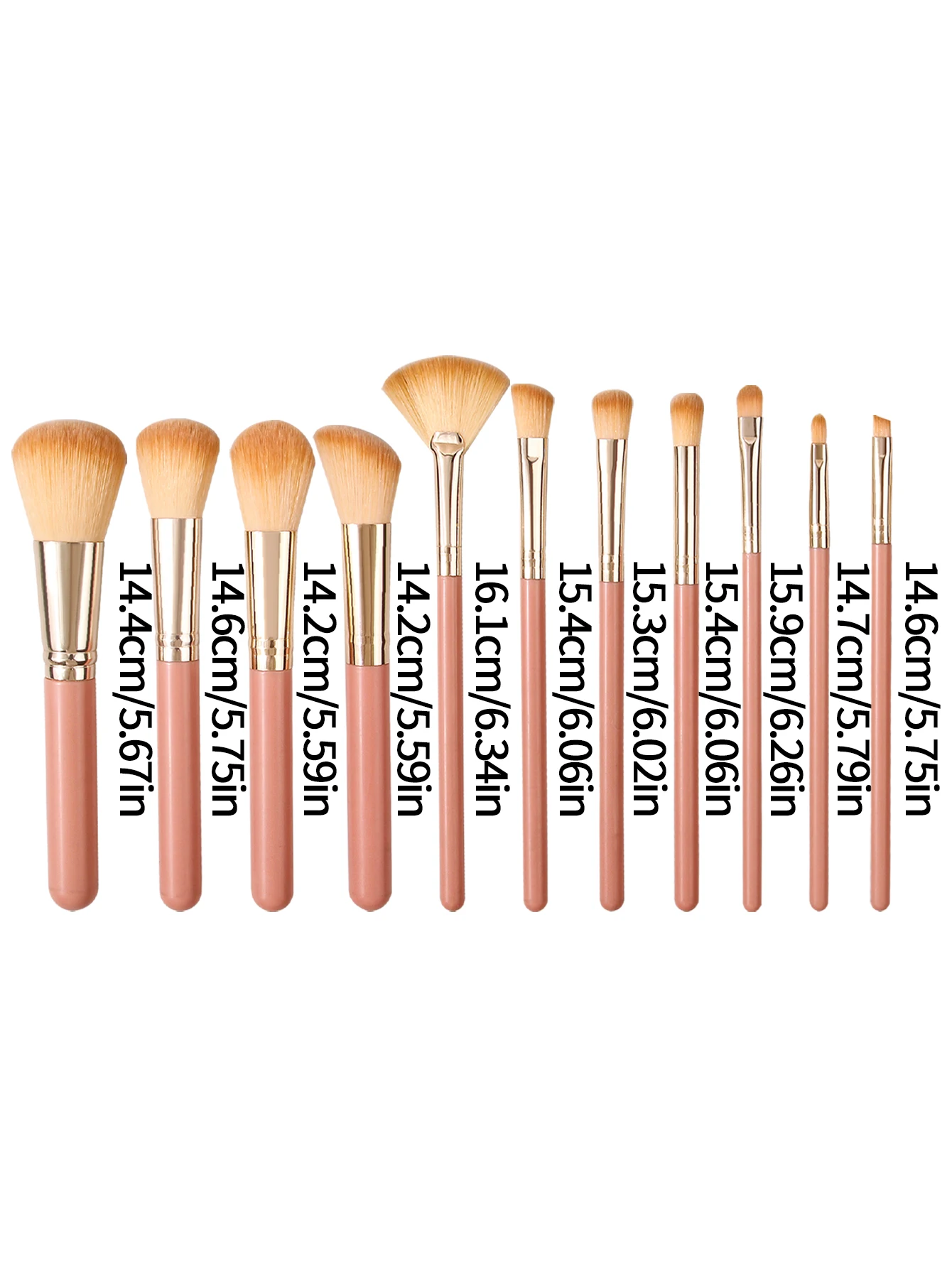 Conjunto de pincéis de maquiagem selecionados de 11 peças: pincel de blush, pincel de pó, pincel de sombra, uma ferramenta de beleza multifuncional para iniciantes
