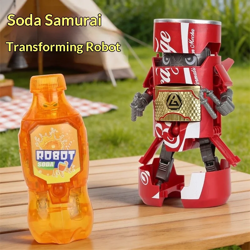 New Beverage Can Transforming Robot Toy, Soda Coke Can Deform Mecha Action Figure, Gift for Boys