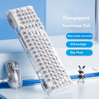 Ice Transparent Wireless Bluetooth Crystal Keyboard Mouse Set Mechanical Computer Girl Office Mute
