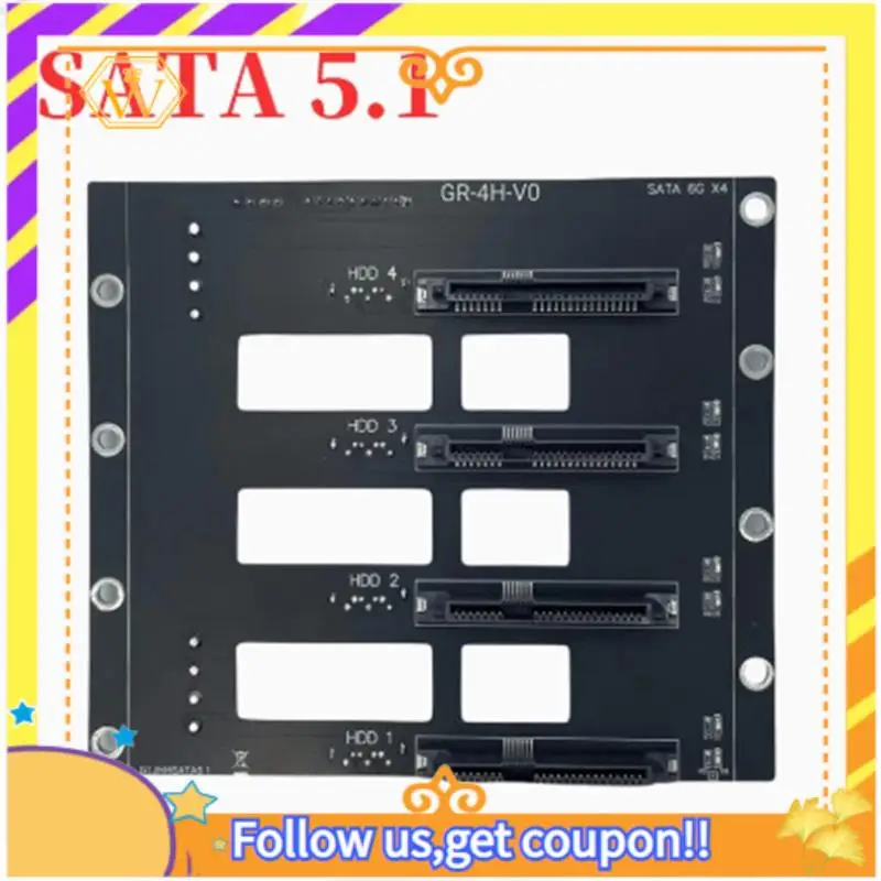 Latest-6Gbps SSD HDD SATA5.1 Hard Disk Drive Backplane Nas Storage Card Server Expansion Board SATA To 4-Disks Adapter 2 X 4D