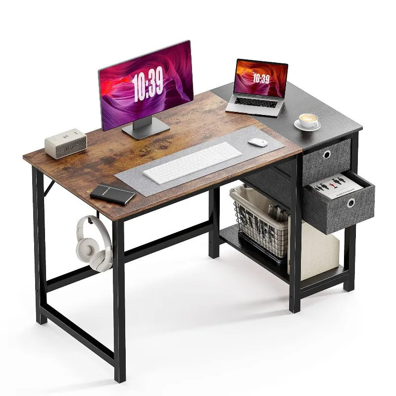 

Desktop home bedroom student desk, solid wood simple desk with drawers