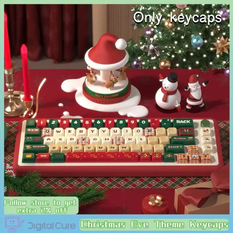 

2025 Christmas Eve Theme Original Keycaps Mda Profile Distinctive Personalized Customized Pbt Thermal Sublimation Mechanical Key
