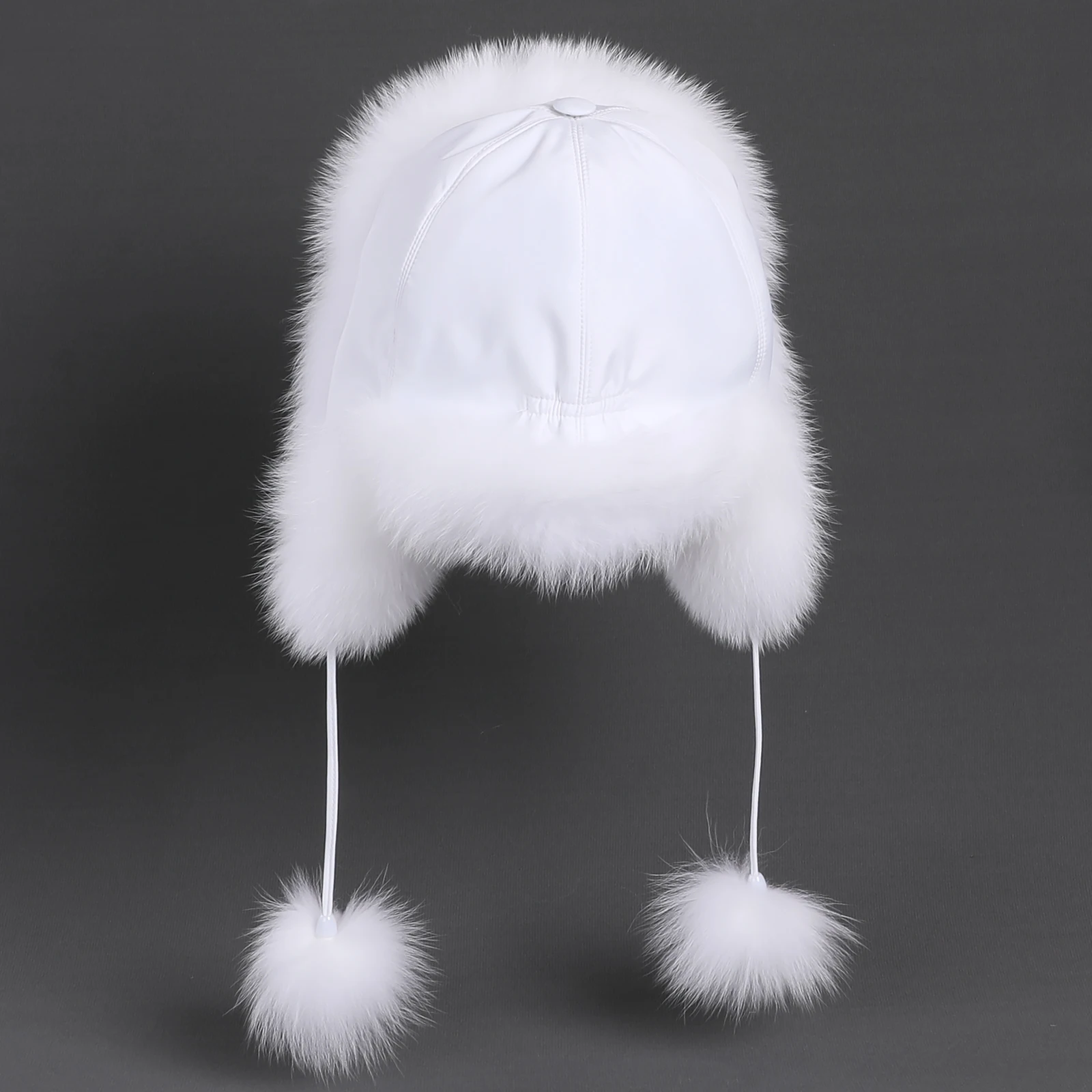 BOONJOVIA topi Trapper bulu rubah Premium wanita topi Bomber bulu rakun asli topi Ushanka Rusia Earflap topi musim dingin musim dingin dapat disesuaikan