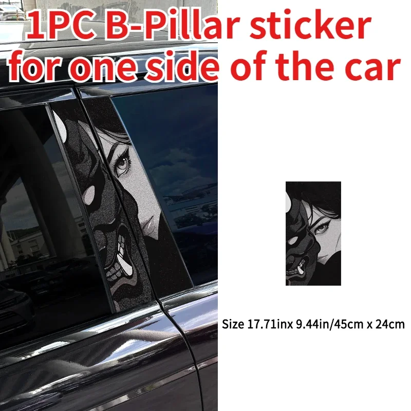 1PC JDM Stil Prajna Auto Aufkleber Auto Tattoo B Säule Wasserdichte Mittelsäule Dekor Abdeckung Scratch DIY Auto Türen säule Aufkleber