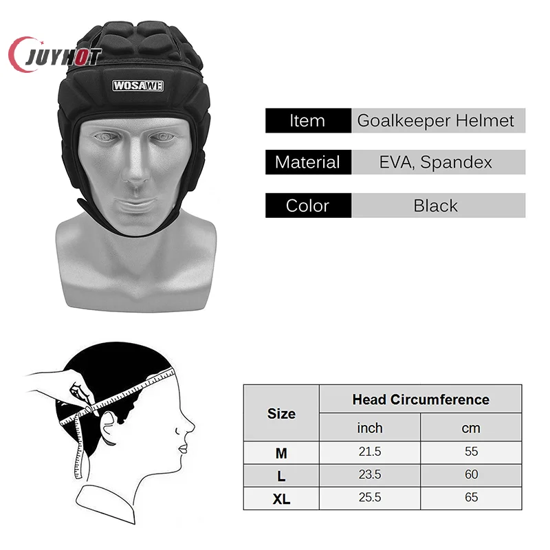 프로 헬멧 조정 가능한 EVA 충격 방지 골키퍼 헬멧 럭비 축구 축구 골키퍼 골키퍼 머리 보호대