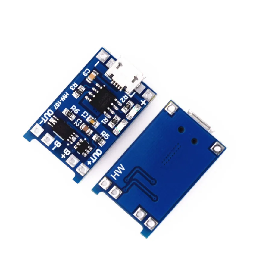 TP4056 5V1A Micro USB 18650 Lithium Battery Charger Power Module Charging Board with Protection Integrated Dual Functions Li-ion