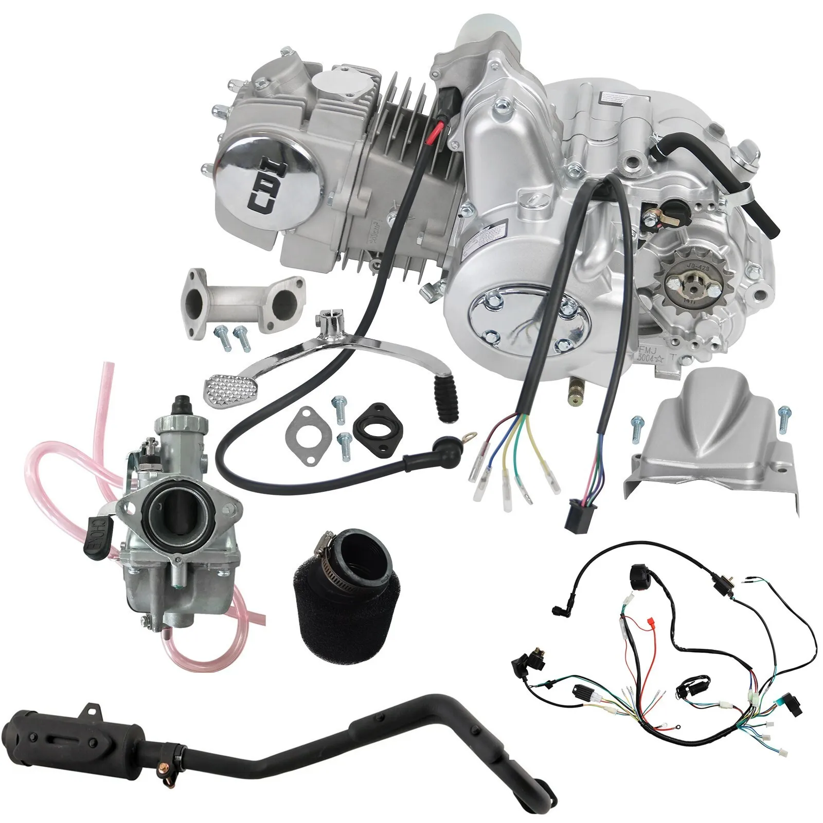 

140cc Complete Engine Motor +Reverse Electric Start 3+1 for Go Kart ATV UTV Quad 4 Wheeler