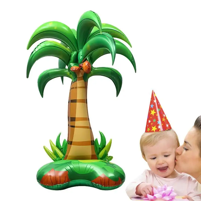 Coconut Tree Leaf Foil Balloons Birthday Party Wedding Room Decoration Palm Leaf Aluminum Globos Opening Ceremony Supplies