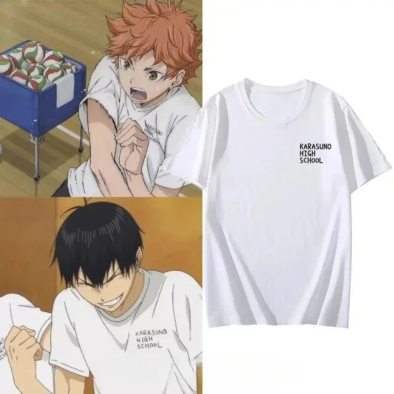 

Summer Haikyuu Men Tshirt Short Sleeve Women T-Shirt Shoyo Hinata Japanese Anime Volleyball Apparel Anime Print Casual Tops