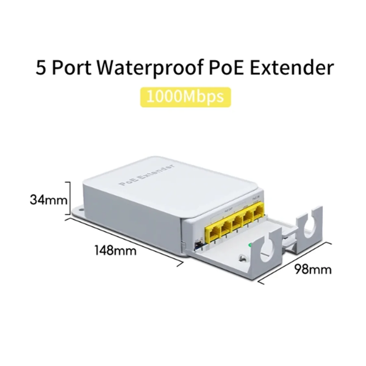 AD41-5 พอร์ตกันน้ํา POE Extender 4 พอร์ต Repeater 1000Mbps เครือข่ายกลางแจ้ง IP55 VLAN 44-57V สําหรับกล้อง POE ไร้สาย