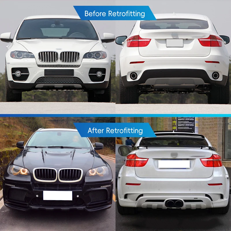 High-end Body Kit CustomizationFor X6 E71 Carbon Fiber Bumper Front/Rear Side Skirt Fog Light New Body Kit 2007-2014 Bolt-On