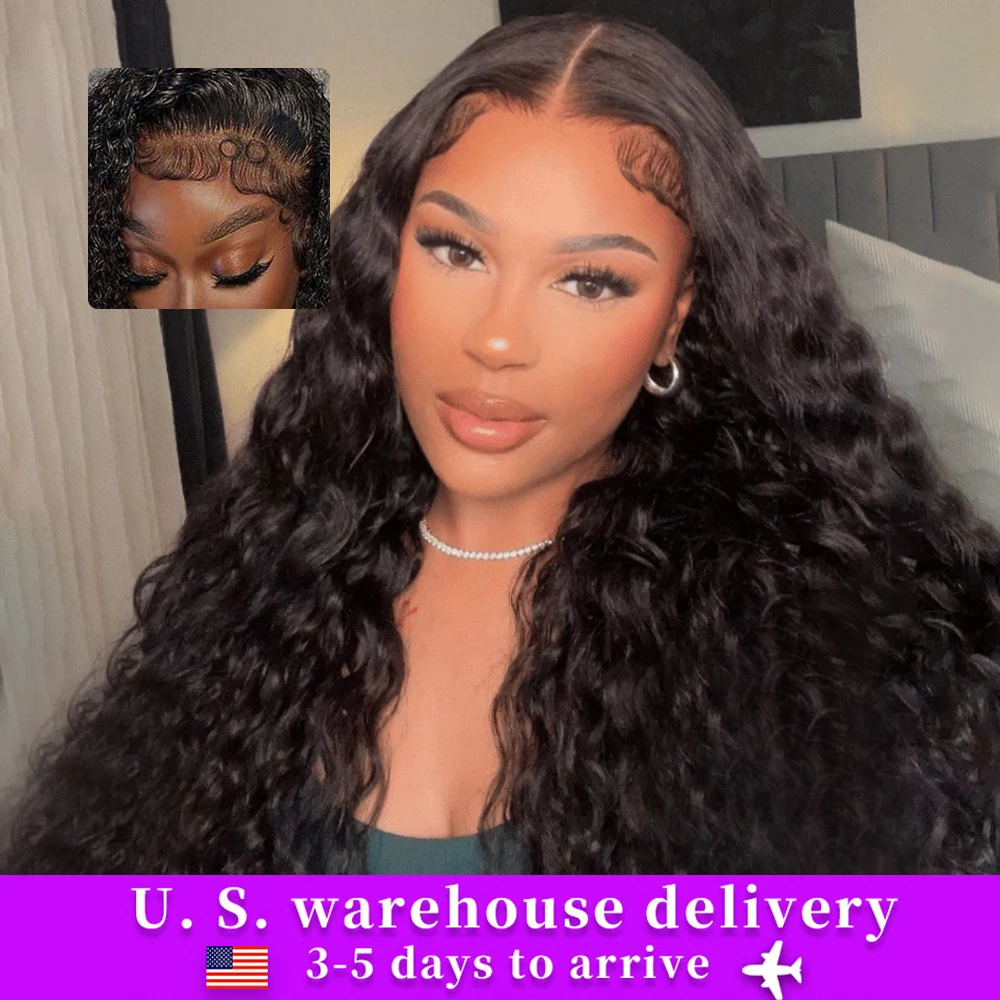 Wig renda depan gelombang dalam keriting 14x4 wig rambut manusia wig Frontal HD transparan dalam renda rambut manusia untuk wanita dengan kepadatan 210%