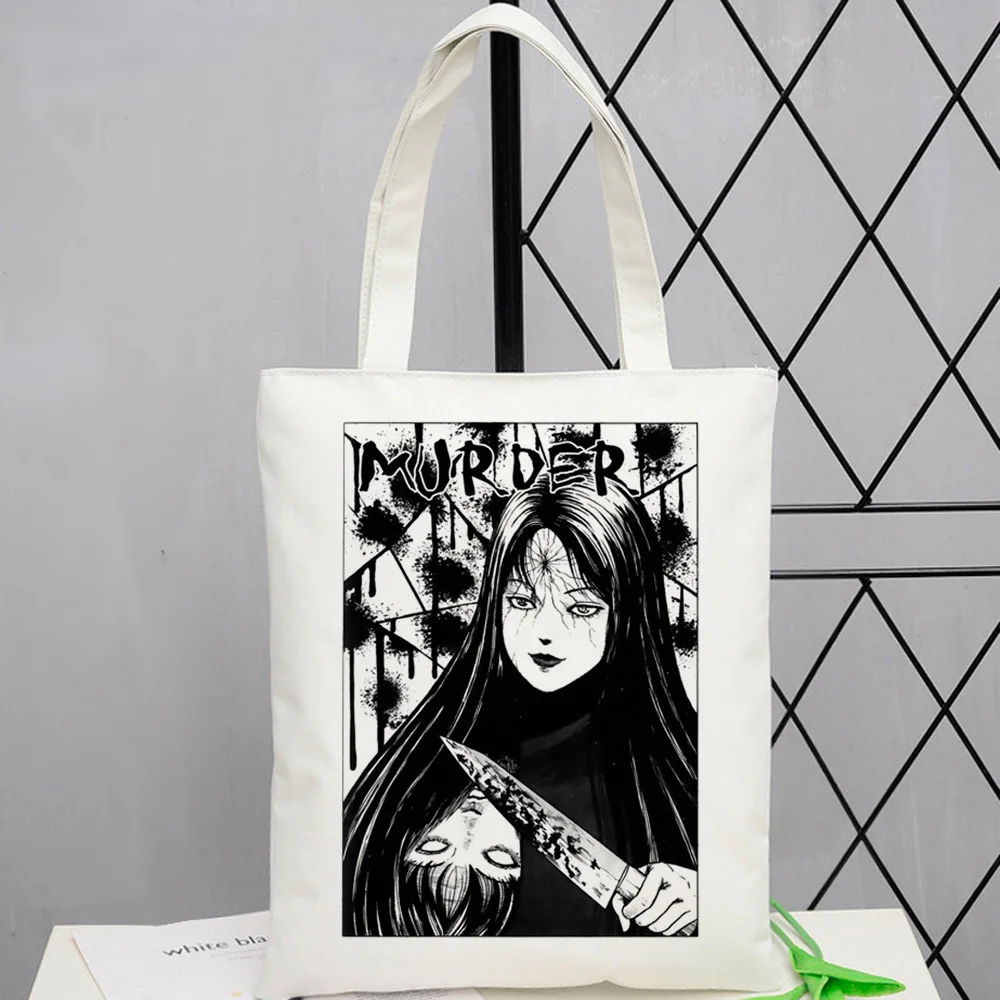 Bolso tote reutilizable de Junji Ito Shintaro Kago Tomie, bolsa de compras estilo Y2K, bolsas de tela, totebag para mujer