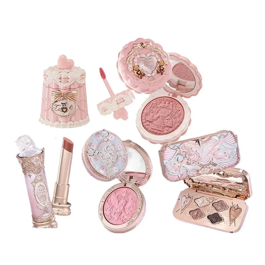 Flower Knows Knight Unicorn & Sweetie Bear 5Pcs Makeup Set, Eyeshadow, Sweet Bear Lip Jelly & Matte Blush, Complete Beauty Box