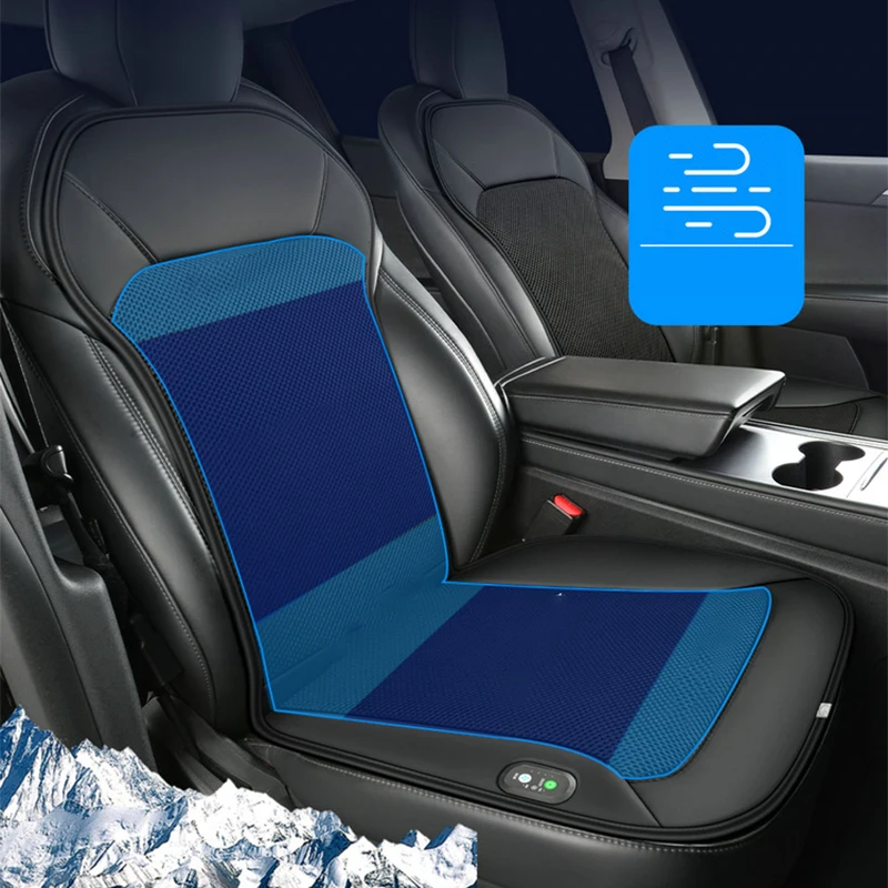 12V Upgrade Smart Cooling Car Seat Cushion For Summer Driving Breathable Seat Cover With Fans Cool Down Universal Seat Pad