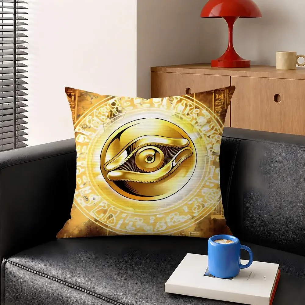 Game Yu-Gi-Oh! Egyptian God Cards Yugi Cushion Cover Decorative Pillowcase Soft Short Plush Cozy Durable Sofa Home Decor Items