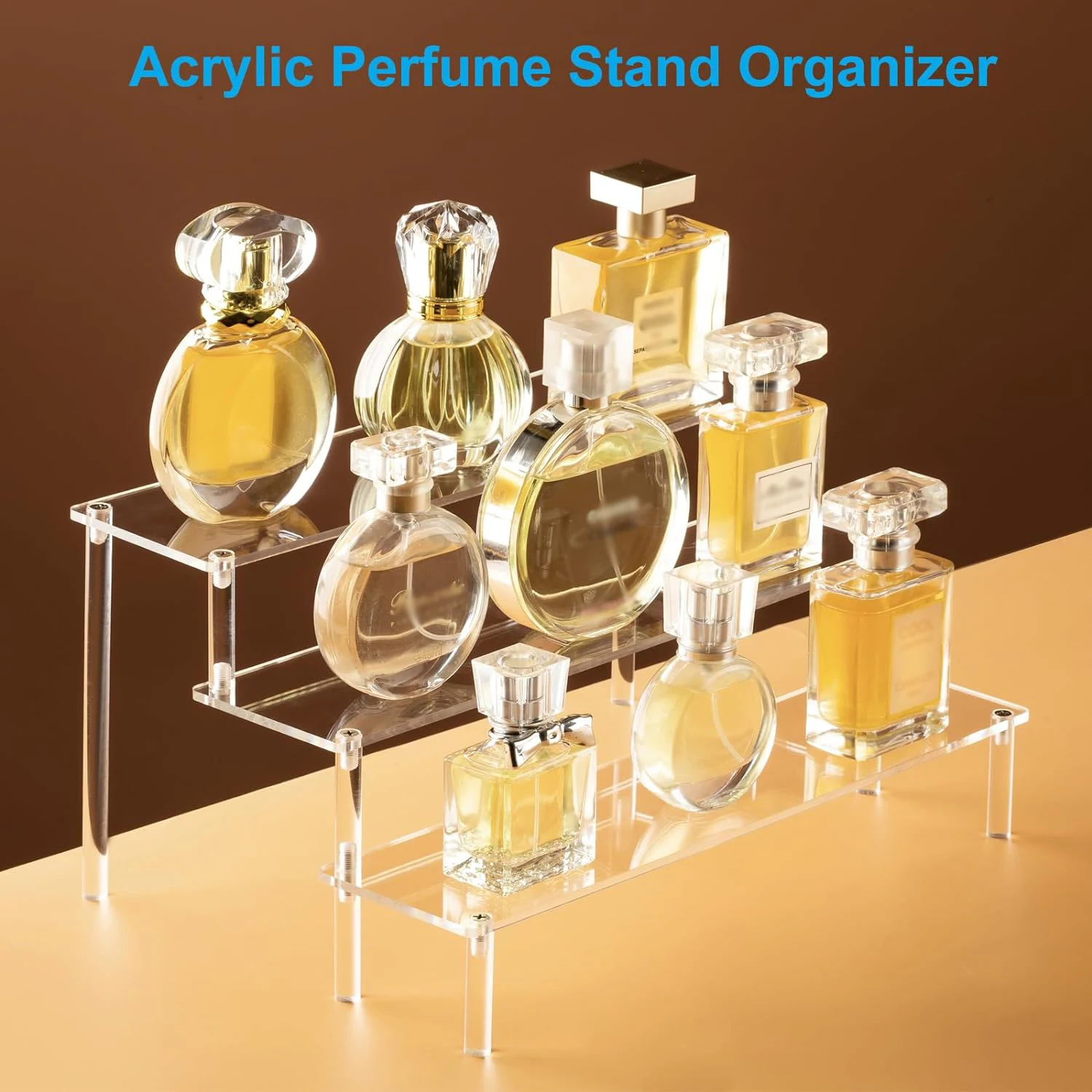 1-4 Tier Acrylic Display Stand Durable Display Rack For Cupcake Perfume Doll Transparent Trapezoidal Blind Box Storage Shelf