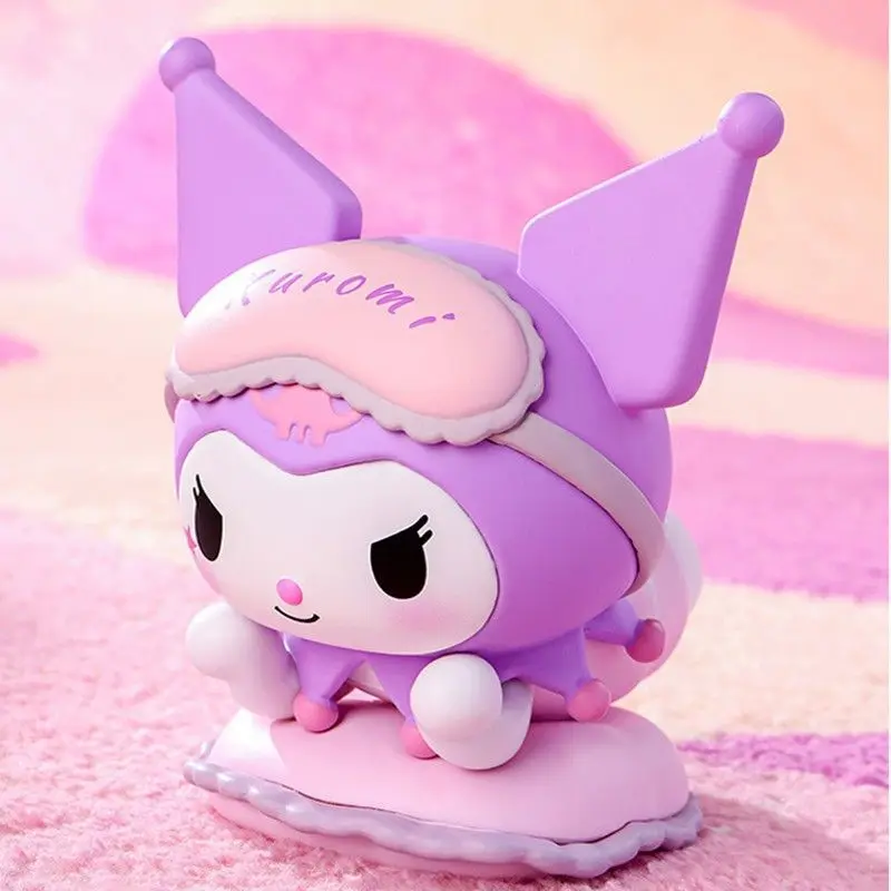 サンリオフィギュアブラインドボックスかわいいクロミマイメロディフィギュアおもちゃパジャマシリーズコレクションホームデコレーション子供のためのクリスマスギフト