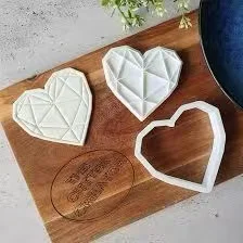 Fondant Stamp 2inch&3inch Diamond Heart Cookie Embosser Plastic Cutter Cake Mould Tools Baking DIY