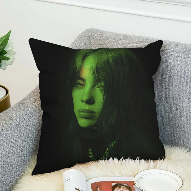 Pillow Covers Billies Eilishs Decorative Cushions Cover for Sofa Pillowcases 40x40 Car Decoration Throw Pillows Pilow Cases Body