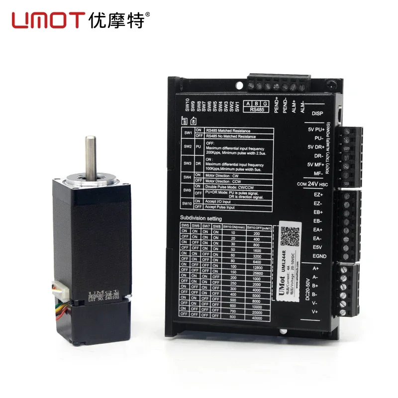 UMOT Pulse+Direction/Rs485 High Precision Dsp 0.13N.m 1000ppr Encoder 28mm Nema11 Closed Loop Motor Driver For Sausage Machine