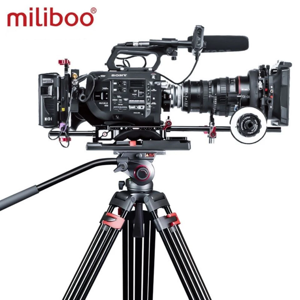 Miliboo MTT609A Professional Photography 3 Sections Tripod Stand Aluminum Alloy for Canon Nikon Sony DSLR Cameras Camcorders