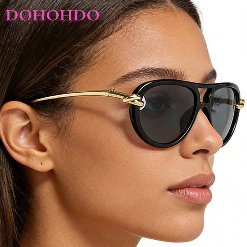 

Fashion Metal Pilot Women Sunglasses Popular Brand Designer Glasses For Men Summer Traveling Outdoor Driving Shades UV400 Gafas