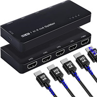 1 in 4 Out HDMI Splitter 4K@60Hz hdmi 2.0 Splitter for TV, Dual Monitors, Replication Mode Extended Display PC laptop Splitter