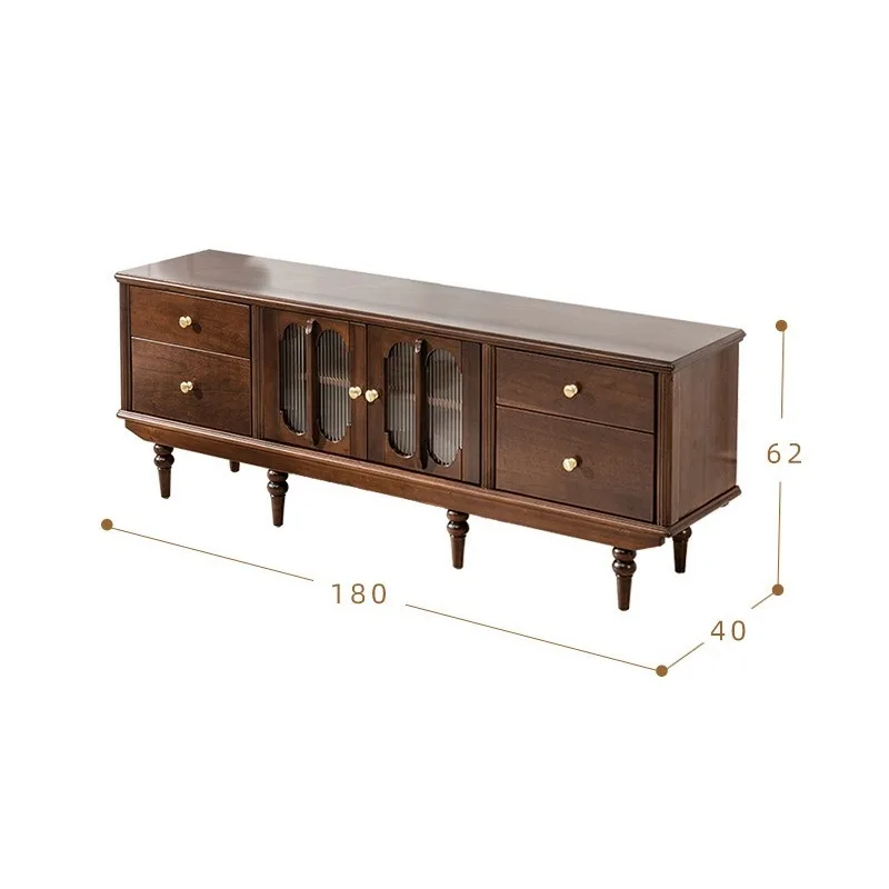 

Nordic solid wood TV cabinet designer living room coffee table combination