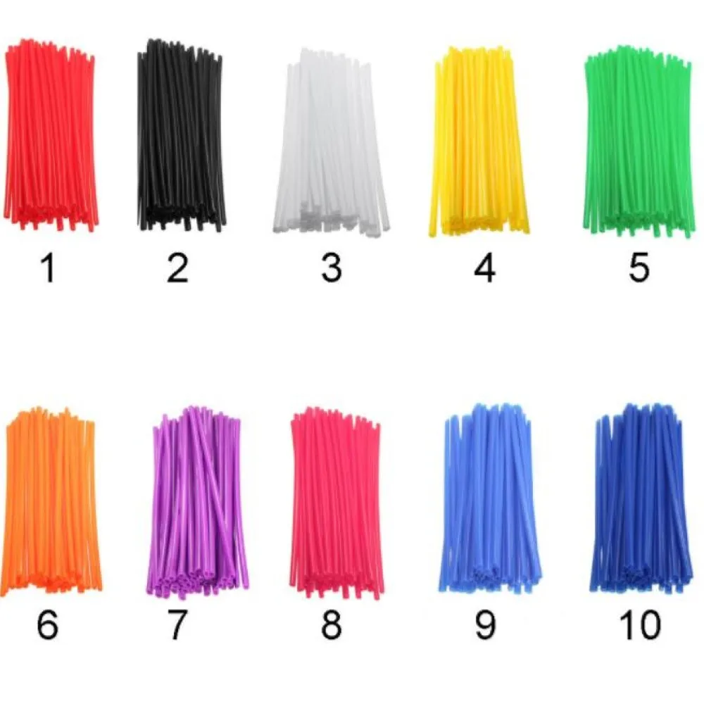 72Pcs moto universale Spoke skin Covers Wrap Wheel Rim Guard Protector per Dirt Pit Bike Enduro Supermoto Honda Suzuki