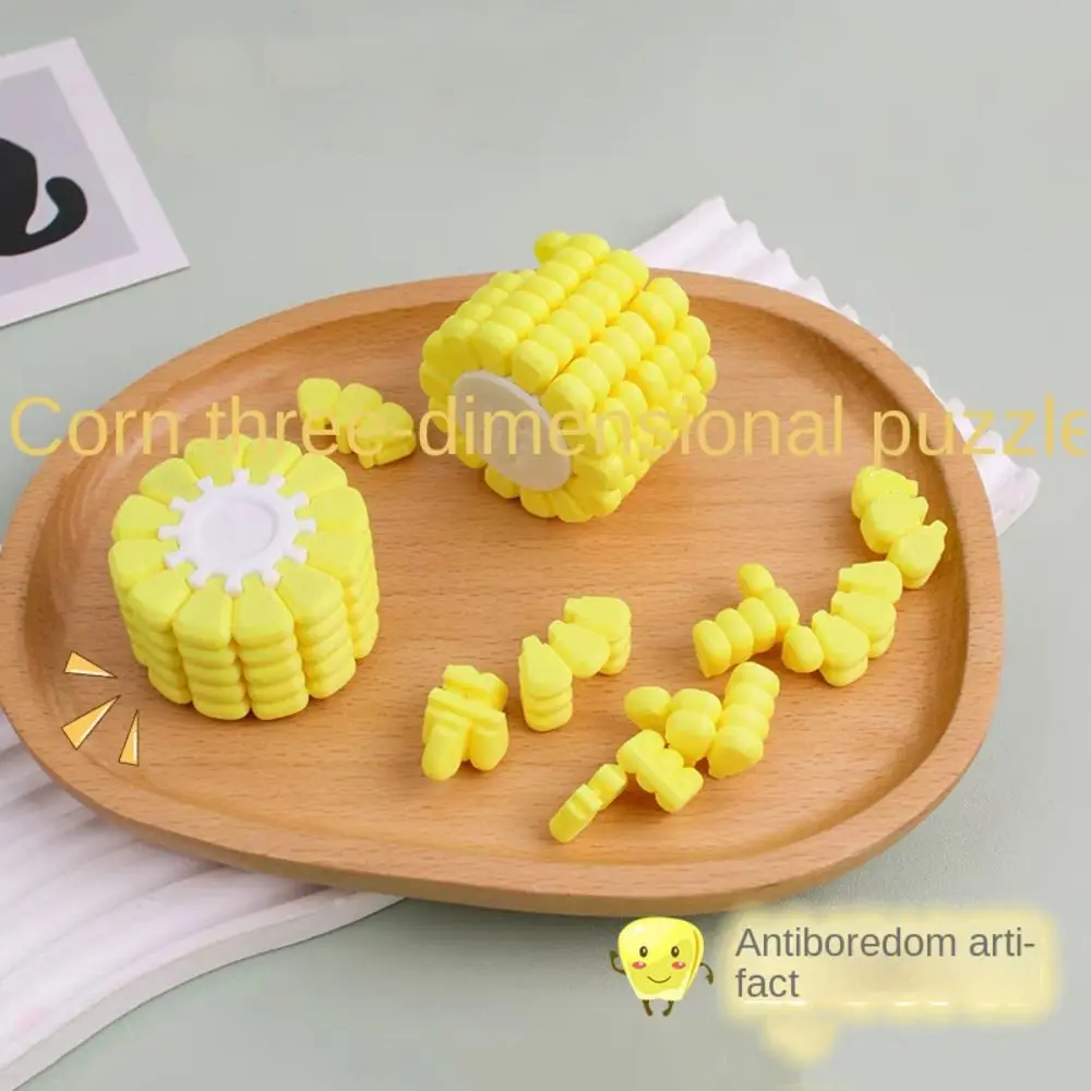 

4pcs/set High Precision 3D Printed Puzzle Three-Dimensional Easy Difficult Level Corn Shaped Puzzle New Funny Design