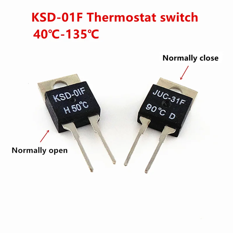 40 50 60 70 80 90 100 DegC NC Normally Closed NO Normally Open 1.5A Thermal Switch Temperature Sensor Thermostat KSD-01F JUC-31F