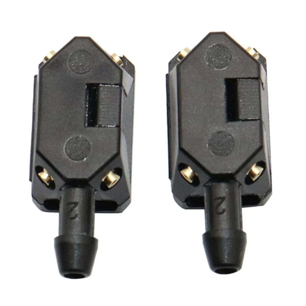 Windshield Washer Nozzles ABS Double Hole Windshield Wiper Nozzle Rubber Hose Connector Freely Adjustable Water Jet Spray