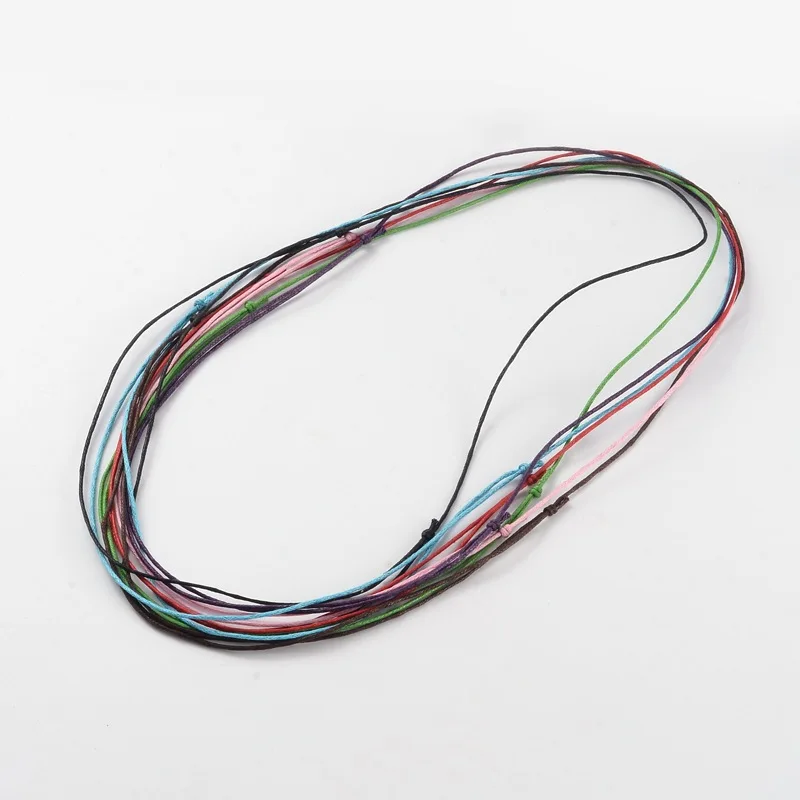 

100pcs Adjustable Korea Waxed Cotton Cord Necklace Making DIY Necklace Jewelry Findings 37~74cm Random Mixed Color