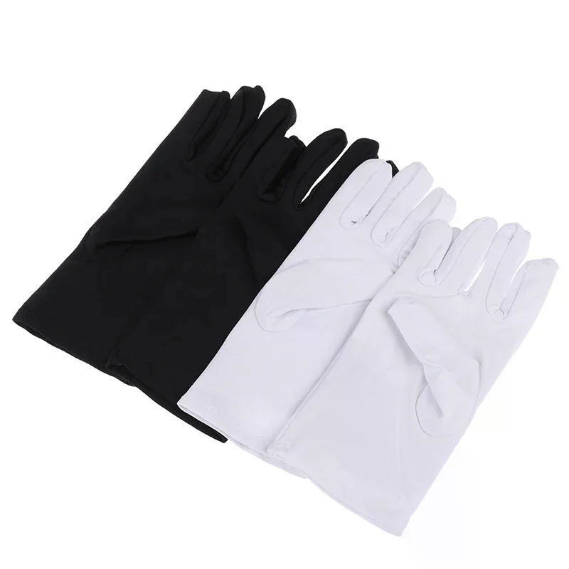 1Pair Cotton Gloves Soft Moisturizing Overnight Eczema Cloth Gloves Stretch Washable Jewelry Inspection Working Gloves